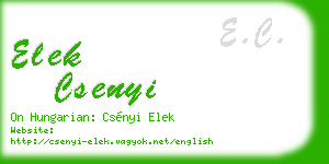 elek csenyi business card